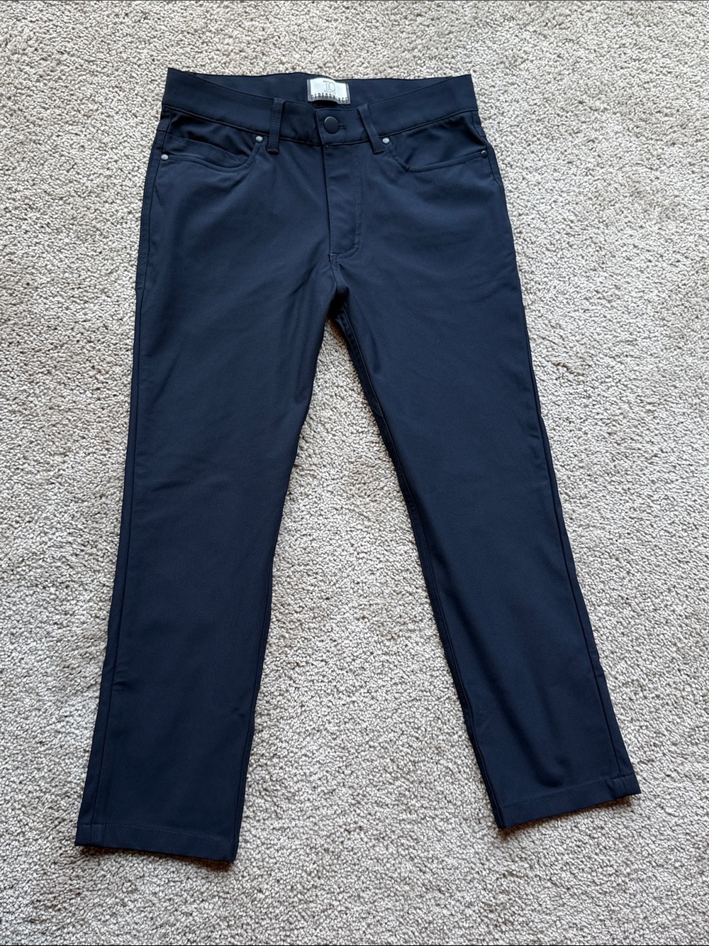 Slim Straight Pants in Navy